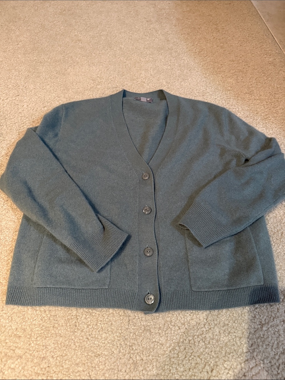 J. Crew Women's cashmere Button-Front V-Neck Cardigan - sea foam Green XS